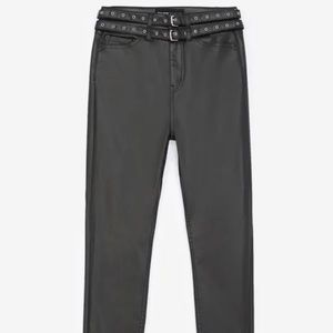 The Kooples Faux Leather Pants with Double Belt.